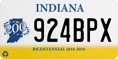 IN license plate 924BPX