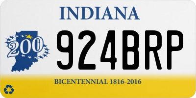 IN license plate 924BRP