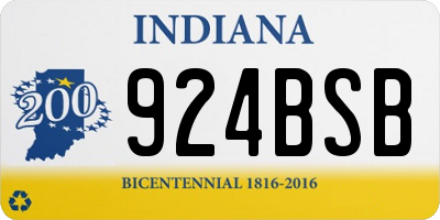 IN license plate 924BSB
