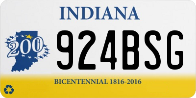 IN license plate 924BSG