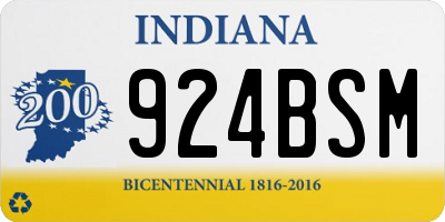 IN license plate 924BSM