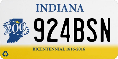 IN license plate 924BSN