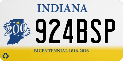 IN license plate 924BSP