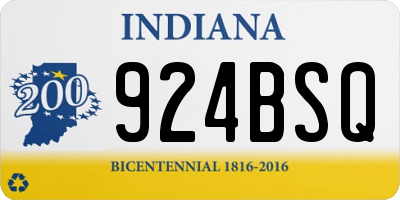 IN license plate 924BSQ