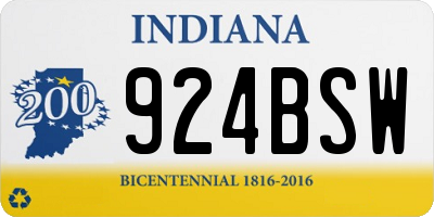 IN license plate 924BSW