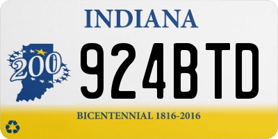 IN license plate 924BTD