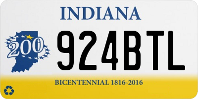 IN license plate 924BTL