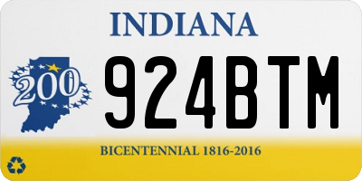 IN license plate 924BTM