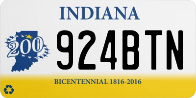 IN license plate 924BTN