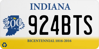 IN license plate 924BTS