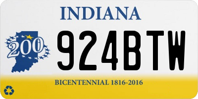 IN license plate 924BTW