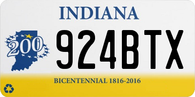 IN license plate 924BTX