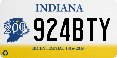 IN license plate 924BTY