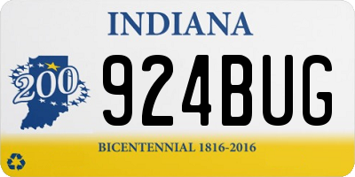 IN license plate 924BUG