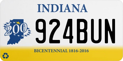 IN license plate 924BUN