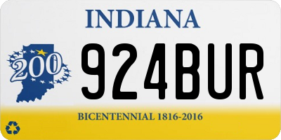 IN license plate 924BUR
