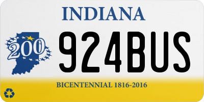 IN license plate 924BUS