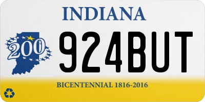 IN license plate 924BUT