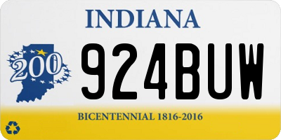 IN license plate 924BUW