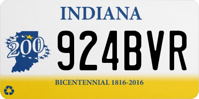 IN license plate 924BVR