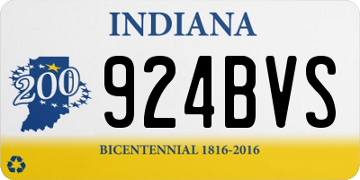 IN license plate 924BVS