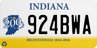 IN license plate 924BWA
