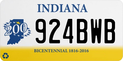 IN license plate 924BWB