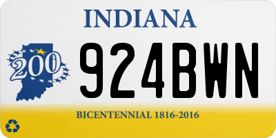 IN license plate 924BWN