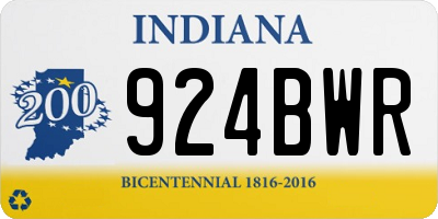 IN license plate 924BWR