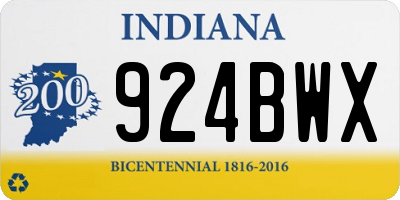 IN license plate 924BWX