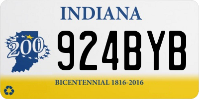 IN license plate 924BYB