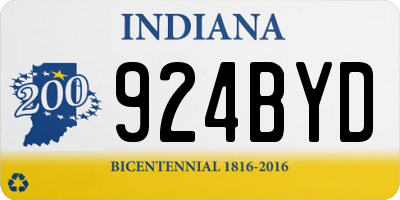 IN license plate 924BYD