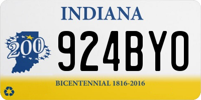 IN license plate 924BYO