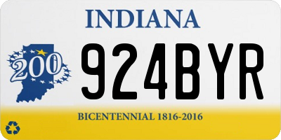 IN license plate 924BYR