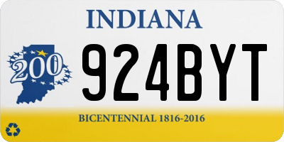 IN license plate 924BYT