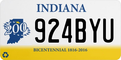 IN license plate 924BYU
