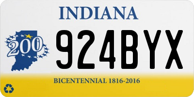 IN license plate 924BYX