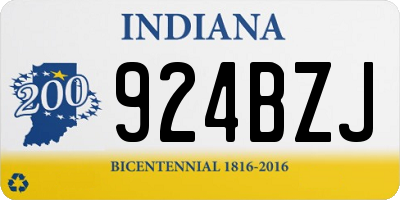 IN license plate 924BZJ