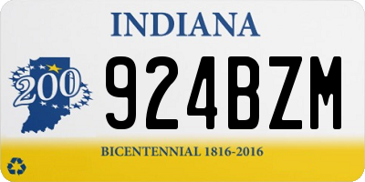 IN license plate 924BZM
