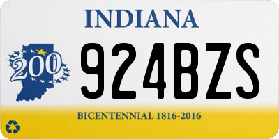 IN license plate 924BZS