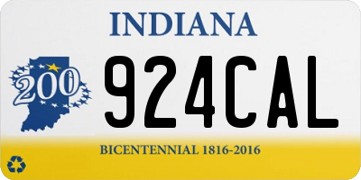 IN license plate 924CAL