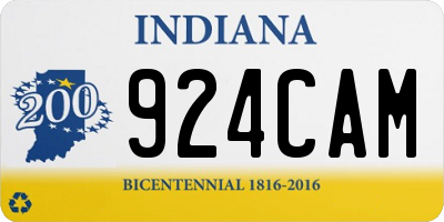 IN license plate 924CAM