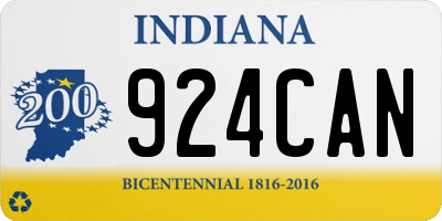 IN license plate 924CAN