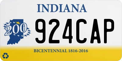 IN license plate 924CAP