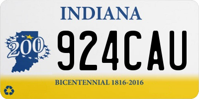 IN license plate 924CAU