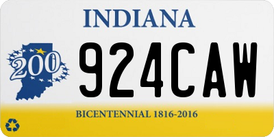 IN license plate 924CAW