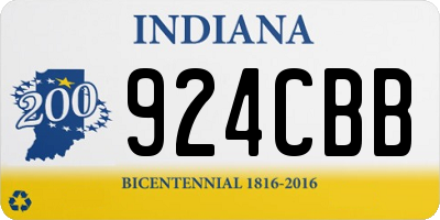IN license plate 924CBB