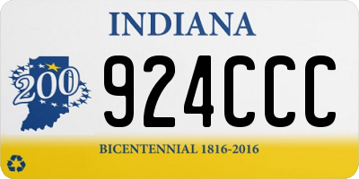 IN license plate 924CCC