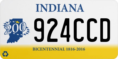IN license plate 924CCD