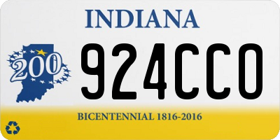 IN license plate 924CCO
